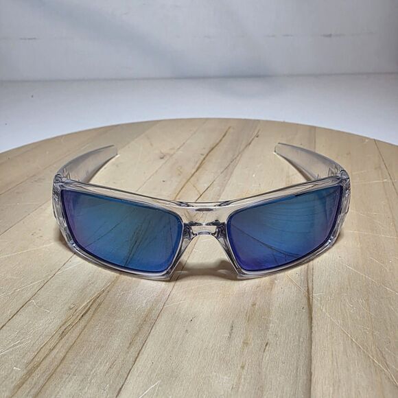 Oakley Gascan Sunglasses OO9014-1760 Polished Clear Frame Blue Lense No Case - Picture 1 of 8